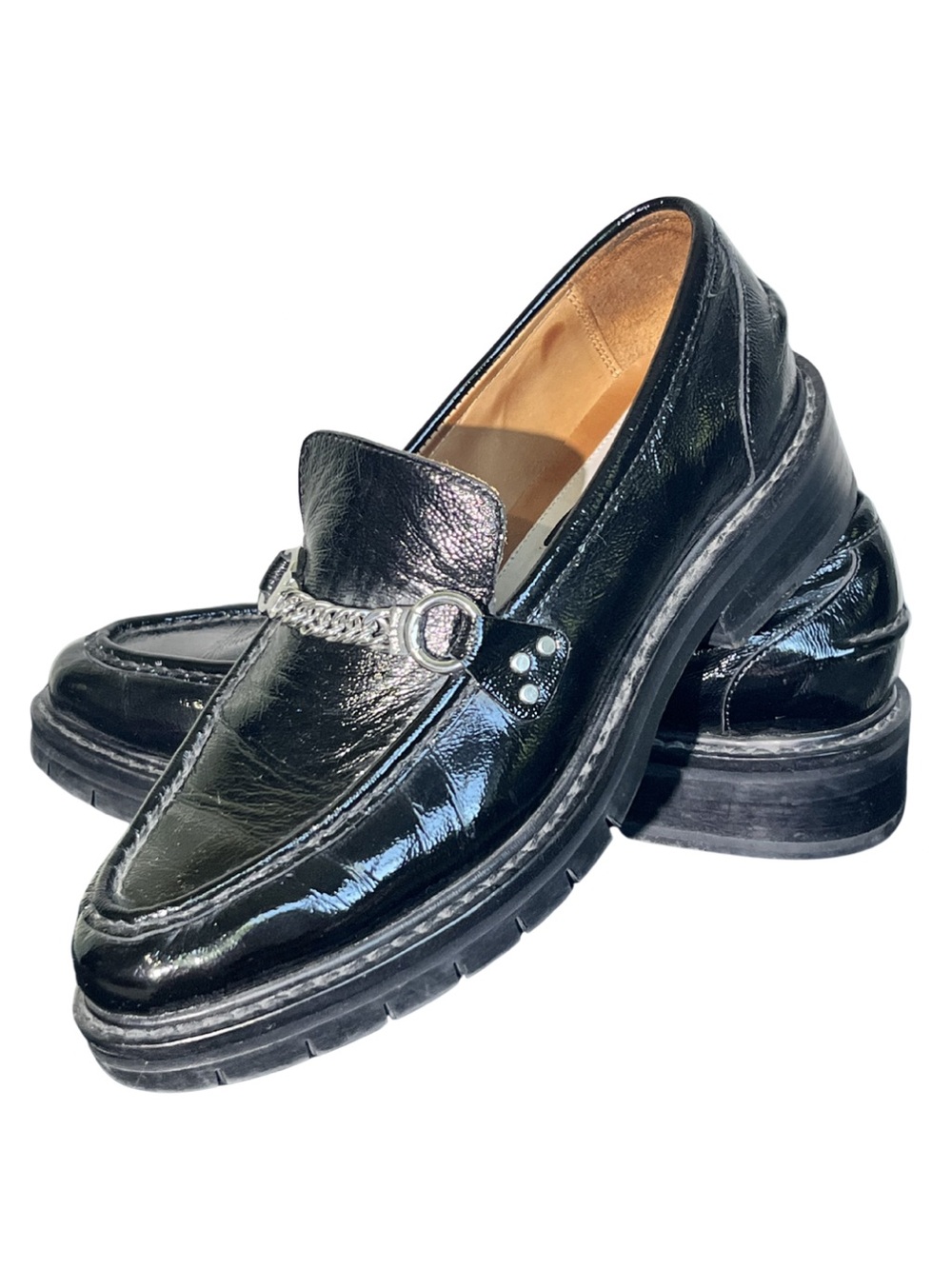 rag & bone Curtis Patent Chain Loafers Vibram Sole Size 40 / US 9.5 Discontinued